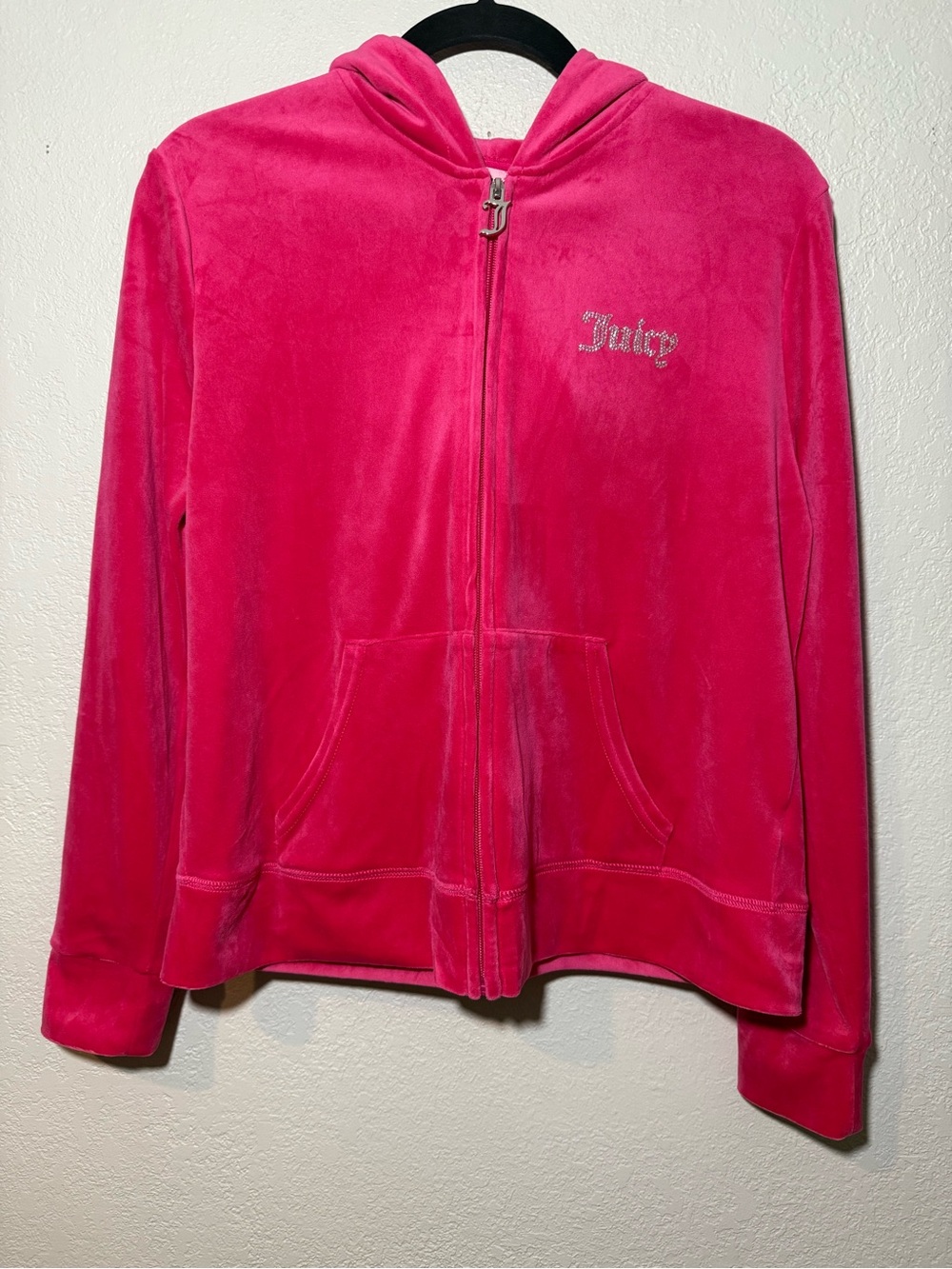 Juicy Couture- Y2K Inspired Velour Track Suit Hooded Zip-up Jacket Size Large